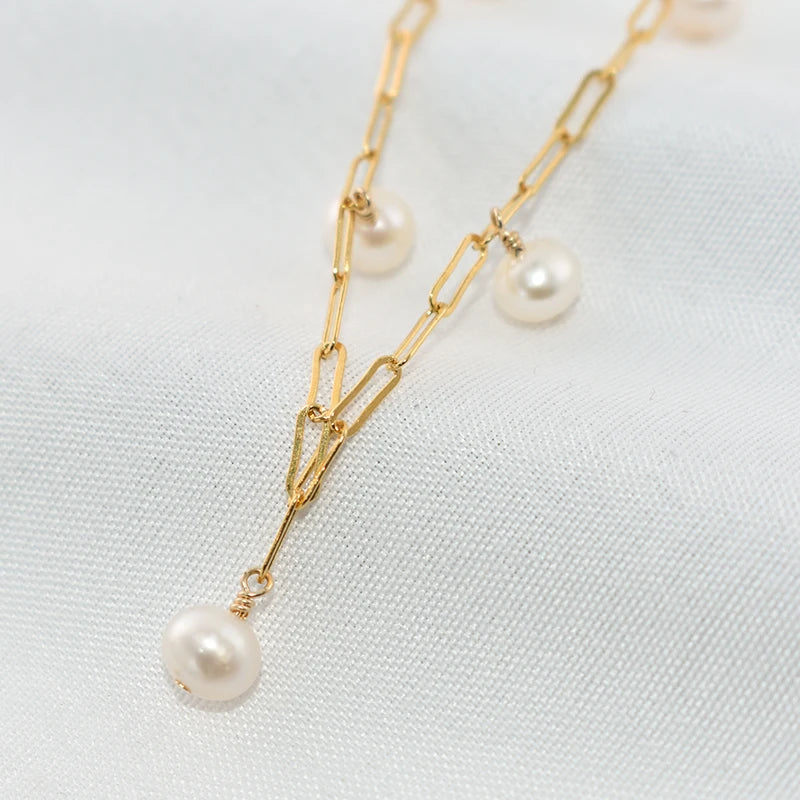 Vintage Baroque Pearl Bracelet – 14K Gold-Filled Handmade Boho Jewelry