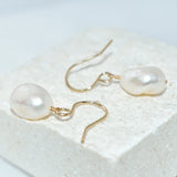 14K Gold Filled Baroque Pearl Drop Earrings