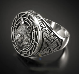 925 Sterling Silver Retro Wolf Totem Ring – Warrior Thai Silver Ring