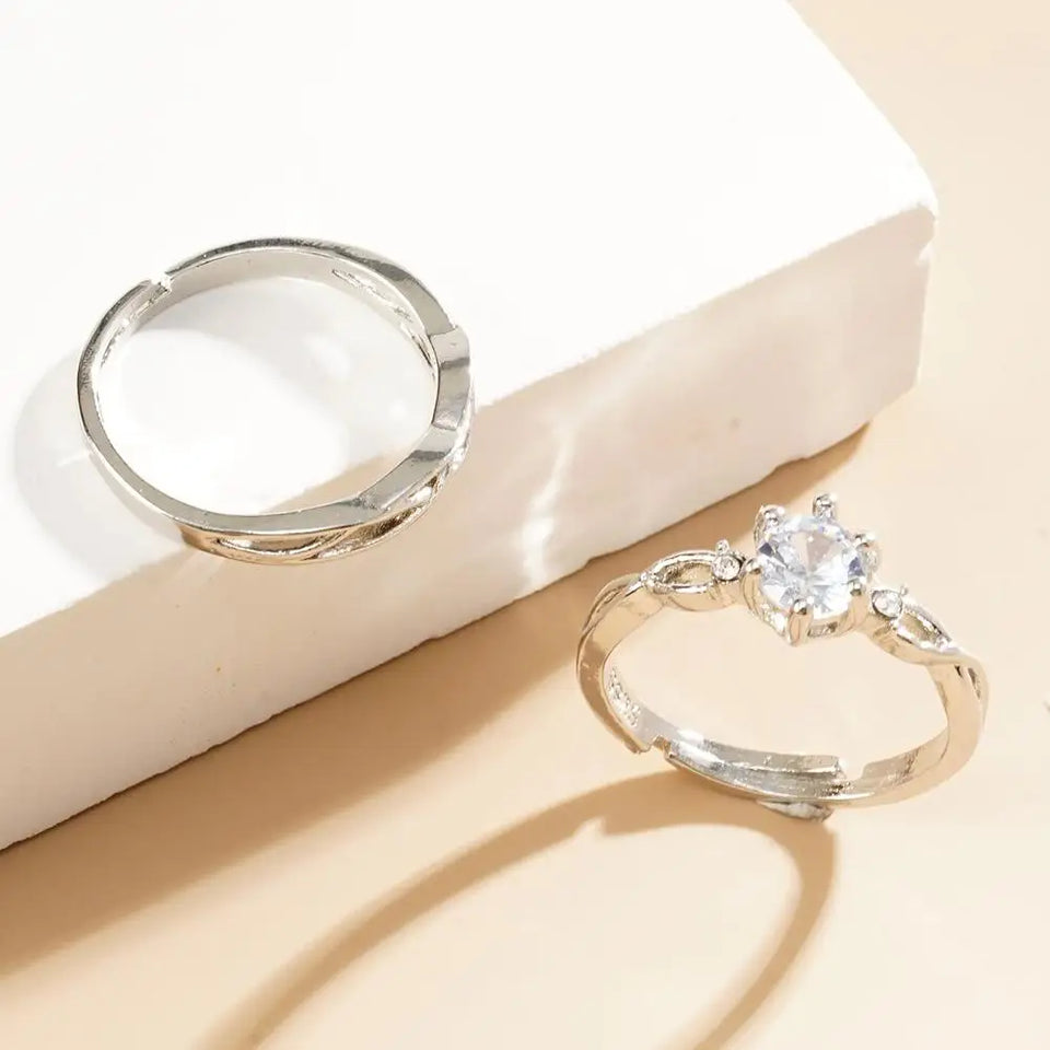 Adjustable Couple Rings – Romantic Wedding & Anniversary Bands