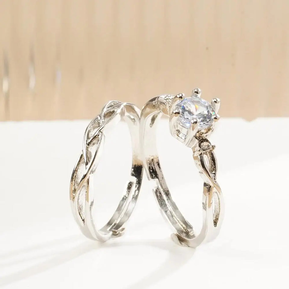 Adjustable Couple Rings – Romantic Wedding & Anniversary Bands