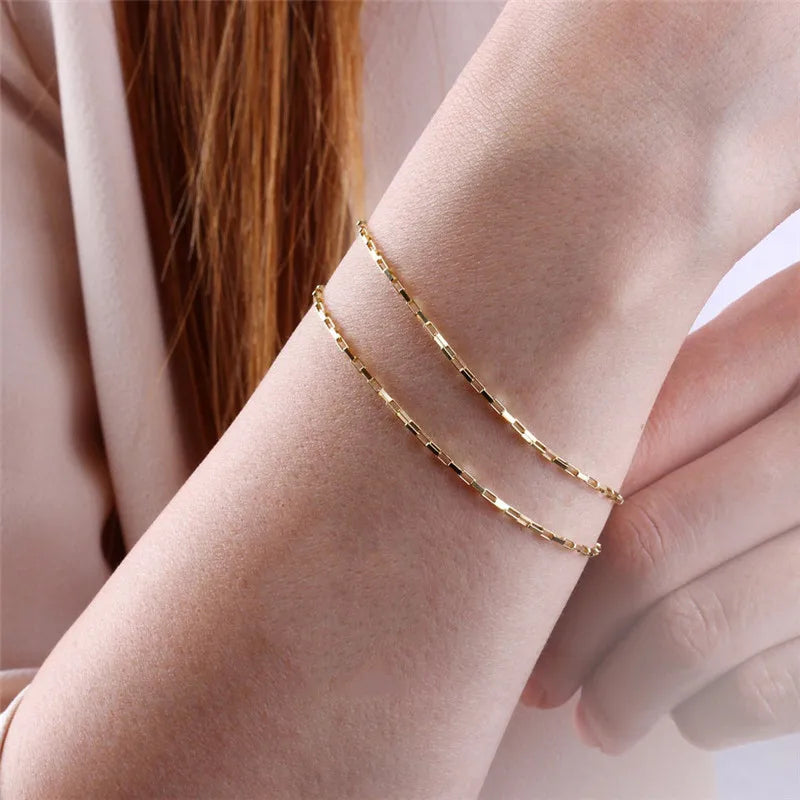 14K Gold-Filled Chain Bracelet – Handmade Boho Charm Jewelry