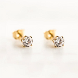 14K Gold Filled CZ Stud Earrings with Tarnish Resistant & Waterproof