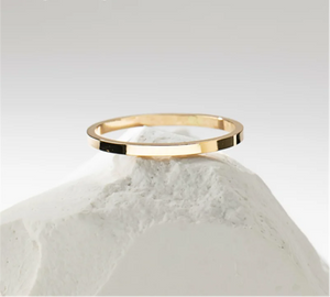 14K Gold Filled Flat Band Ring – Minimalist & Tarnish-Resistant Jewelry