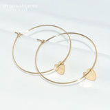 14K Gold Filled Heart-Shaped Hoop Earrings