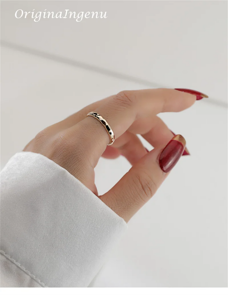 14K Gold Filled Hand-Hammered Ring – Dainty Boho Knuckle Jewelry