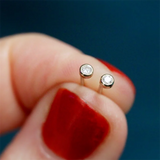 14K Gold Filled Cubic Zirconia Stud Earrings Tarnish-Resistant & Waterproof