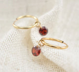 14K Gold Filled Birthstone Zircon Hoop Earrings