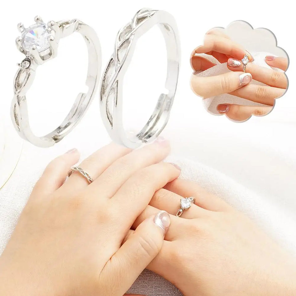 Adjustable Couple Rings – Romantic Wedding & Anniversary Bands