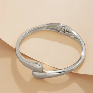Wide Metal Bangle Ring for Women – Gold & Silver