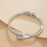 Wide Metal Bangle Ring for Women – Gold & Silver