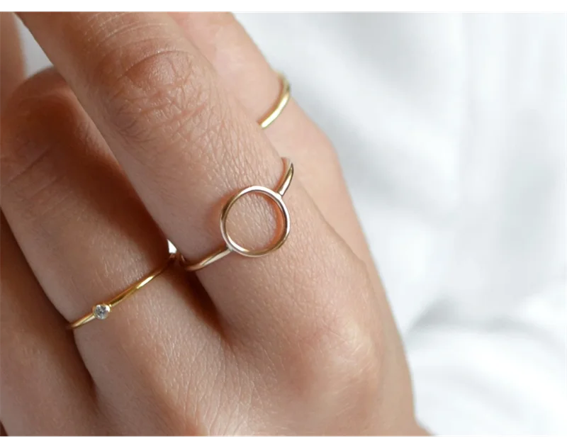 14K Gold Filled Karma Circle Ring – Boho Knuckle Jewelry