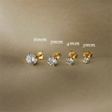 14K Gold Filled CZ Stud Earrings with Tarnish Resistant & Waterproof