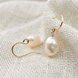 14K Gold Filled Baroque Pearl Drop Earrings
