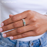 925 Silver/Gold Filled Aventurine Beaded Ring – Minimalist Boho Jewelry