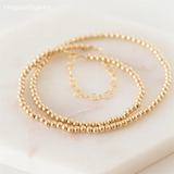 14K Gold Filled Round Bead Choker Necklace