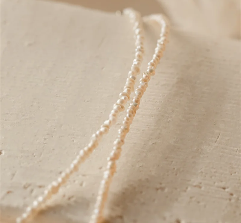 14K Gold Filled Tiny Pearl Pendant Necklace Jewelry for Women