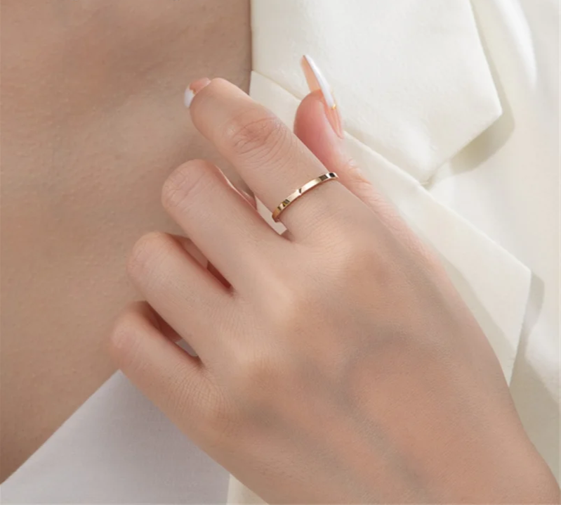 14K Gold Filled Flat Band Ring – Minimalist & Tarnish-Resistant Jewelry