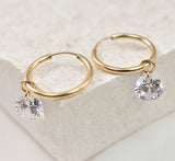 14K Gold Filled with 15MM Zircon Hoop Earrings