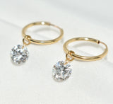 14K Gold Filled with 15MM Zircon Hoop Earrings