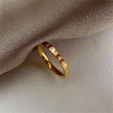 2mm Golden Stainless Steel Heart Ring – Minimalist Wedding Band
