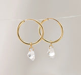 14K Gold Filled with 15MM Zircon Hoop Earrings