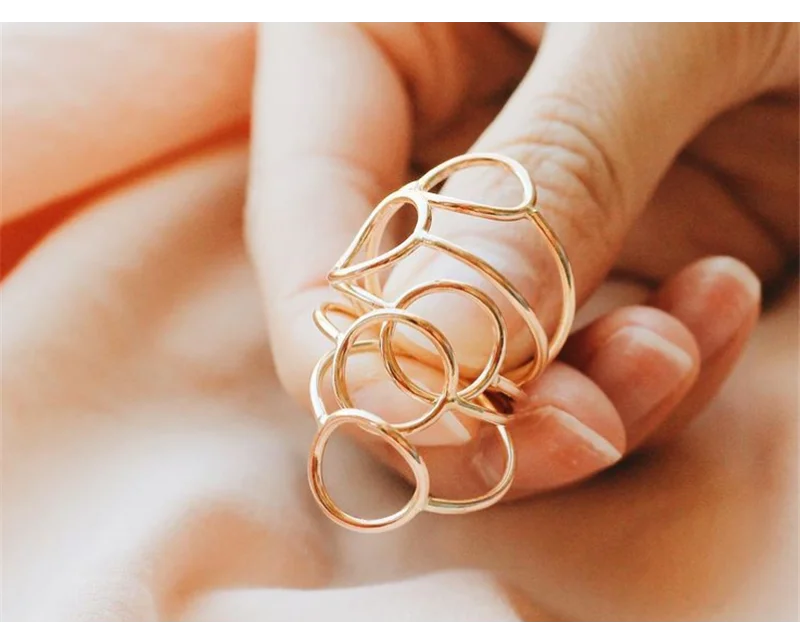 14K Gold Filled Karma Circle Ring – Boho Knuckle Jewelry