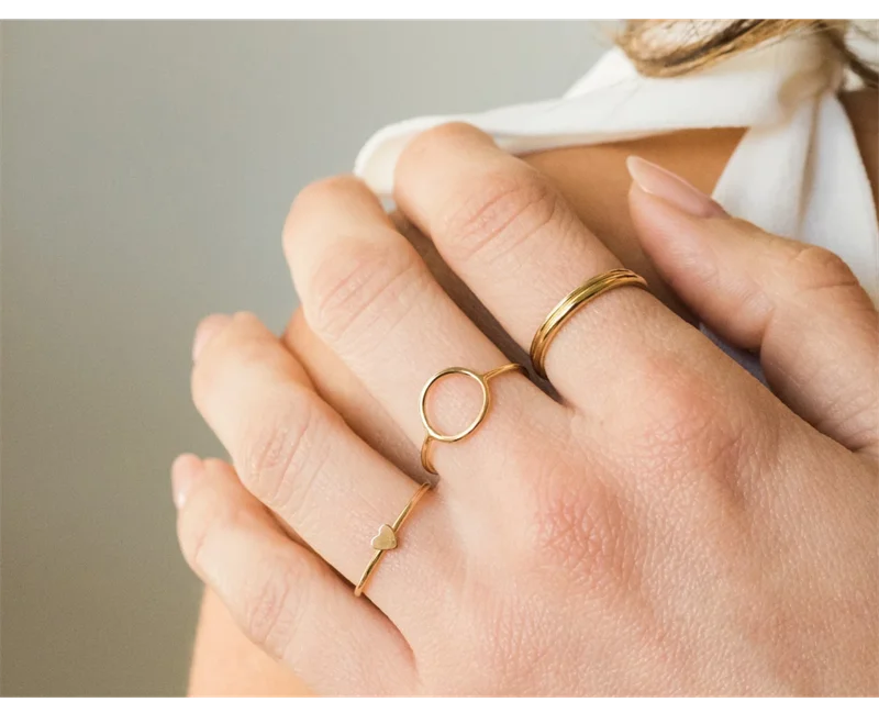 14K Gold Filled Karma Circle Ring – Boho Knuckle Jewelry