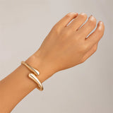Wide Metal Bangle Ring for Women – Gold & Silver