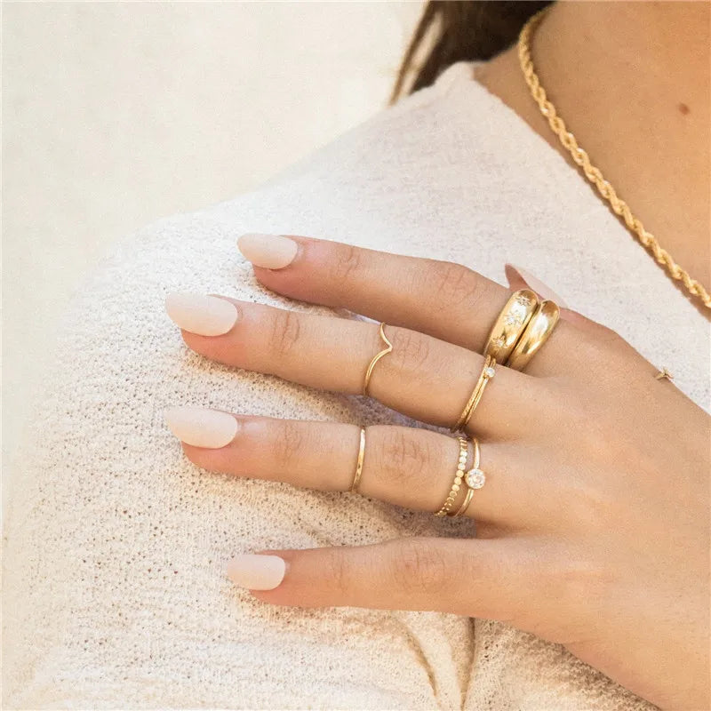 Real 14K Gold Filled Chevron Ring – Minimalist Boho Knuckle Jewelry