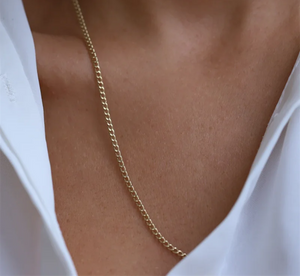 14K Gold Filled Curb Chain Necklace Tarnish Resistant & Minimalist