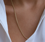 14K Gold Filled Curb Chain Necklace Tarnish Resistant & Minimalist