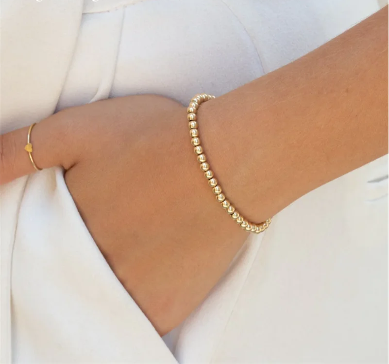 Handmade Gold Beads Bracelet – 14K Gold-Filled Boho Jewelry