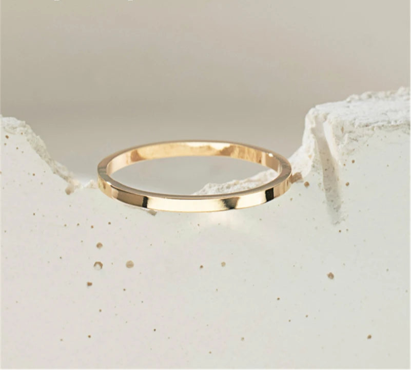 14K Gold Filled Flat Band Ring – Minimalist & Tarnish-Resistant Jewelry