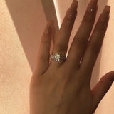 Luxury Women's Wedding Ring Set – Silver & Gold Color with White Zircon