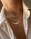 14K Gold Filled Round Bead Choker Necklace