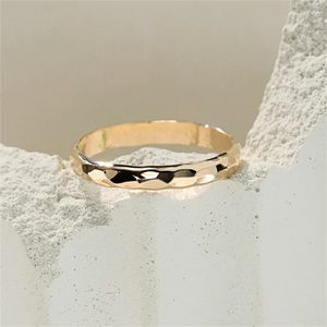 14K Gold Filled Hand-Hammered Ring – Dainty Boho Knuckle Jewelry