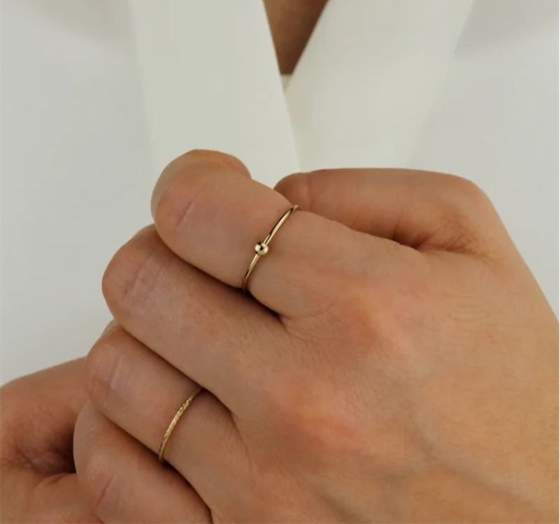 14K Gold Filled Fidget Bead Ring – Handmade Minimalist Jewelry