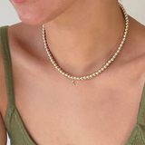 14K Gold Filled Round Bead Choker Necklace