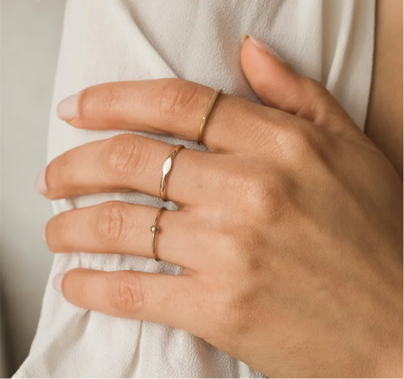 14K Gold Filled Fidget Bead Ring – Handmade Minimalist Jewelry