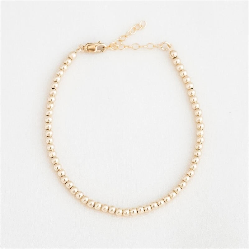 Handmade Gold Beads Bracelet – 14K Gold-Filled Boho Jewelry