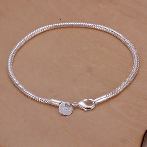 925 Sterling Silver 3MM Snake Chain Bracelet