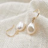 14K Gold Filled Baroque Pearl Drop Earrings