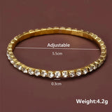 Elegant Crystal Bracelet – Gold-Tone Elastic Bangle