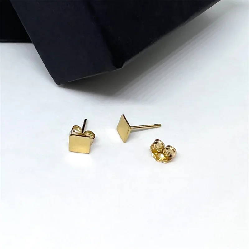 14K Gold Filled Square Tarnish-Resistant Stud Earrings