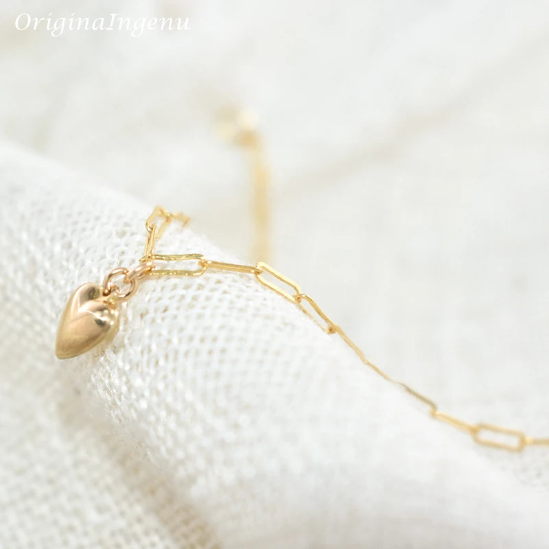 Gold-Filled Heart Bracelet – Handmade Boho Charm Jewelry