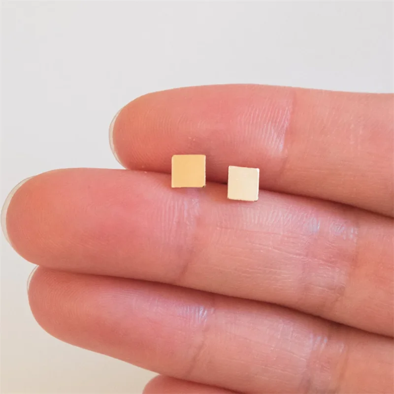 14K Gold Filled Square Tarnish-Resistant Stud Earrings