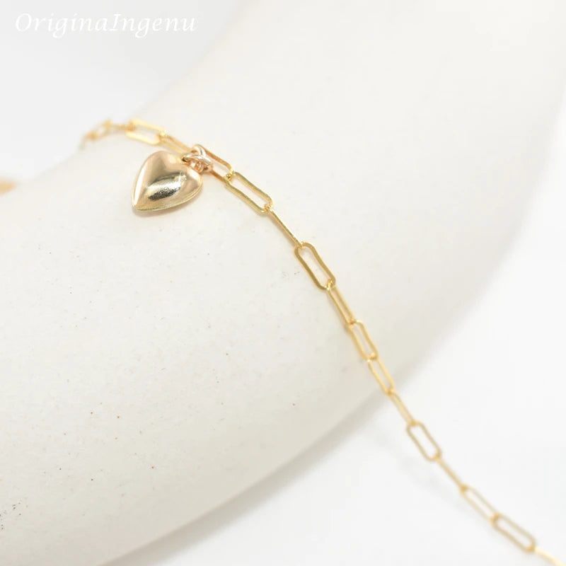 Gold-Filled Heart Bracelet – Handmade Boho Charm Jewelry