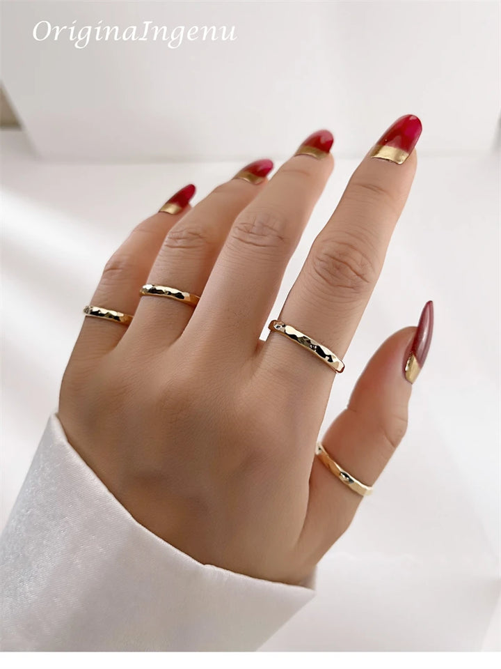 14K Gold Filled Hand-Hammered Ring – Dainty Boho Knuckle Jewelry