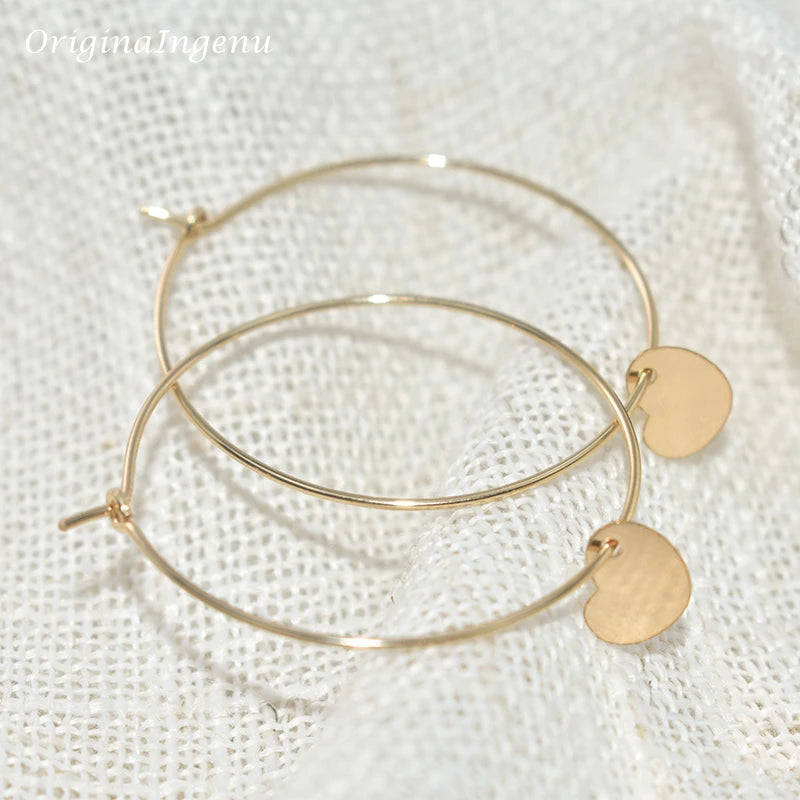 14K Gold Filled Heart-Shaped Hoop Earrings